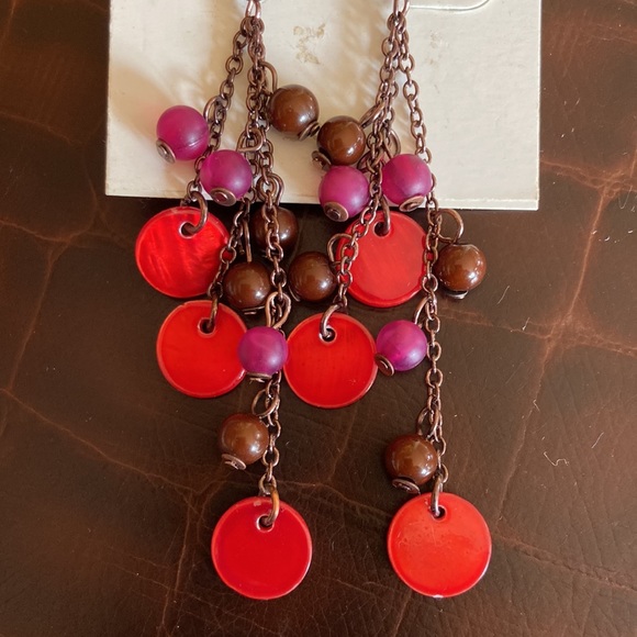 NEW Style&Co Multi Beaded Drop Earrings - Picture 2 of 4